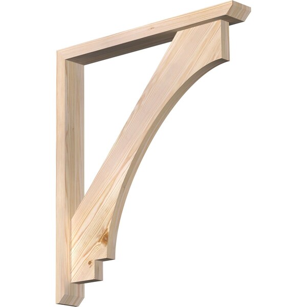 Ekena Millwork Imperial Slat Smooth Bracket w/ Offset Brace, Douglas Fir, 3 1/2"W x 28"D x 32"H BKT0402X28X32IMP06SDF - main